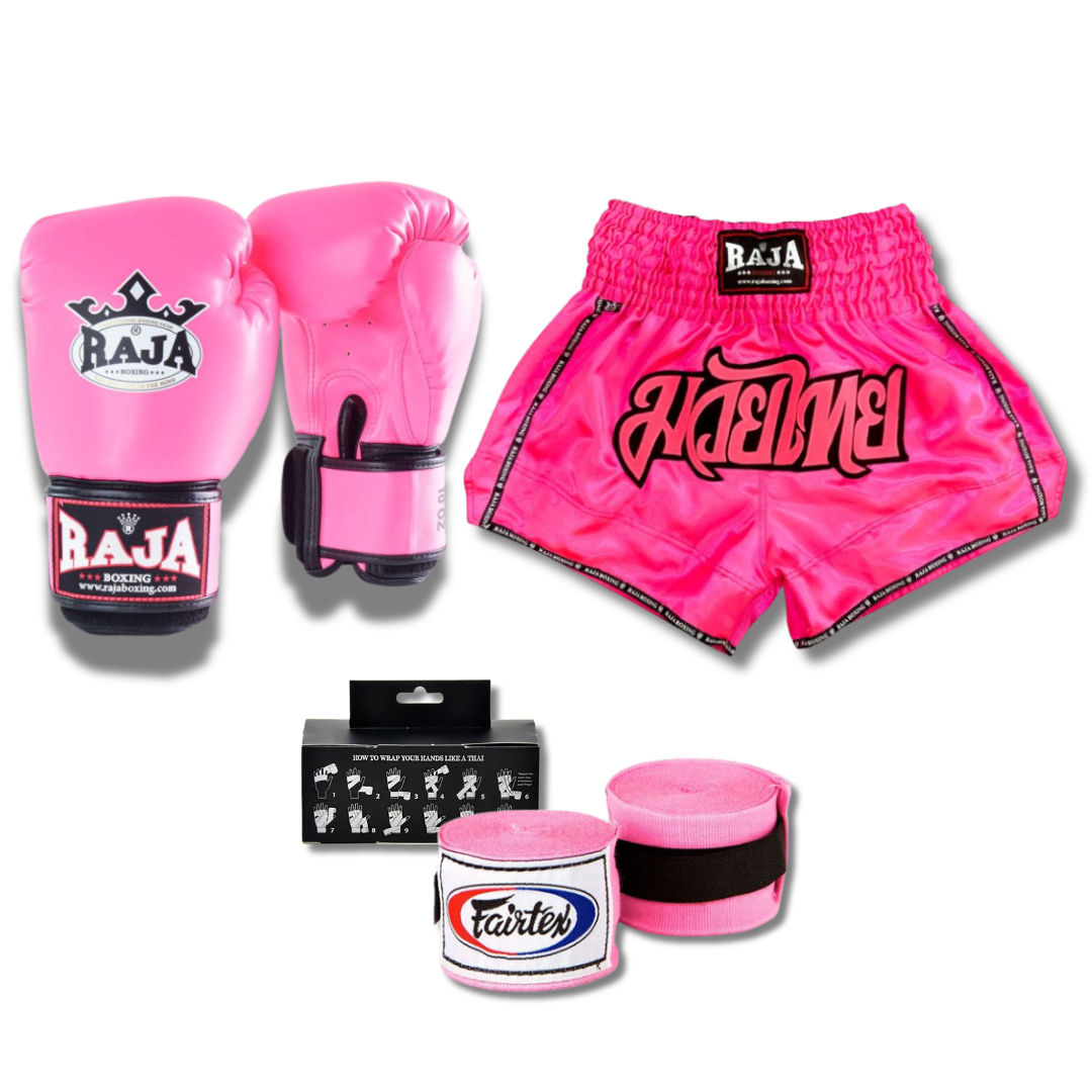 Raja Short & Glove Combo - Hot Pink