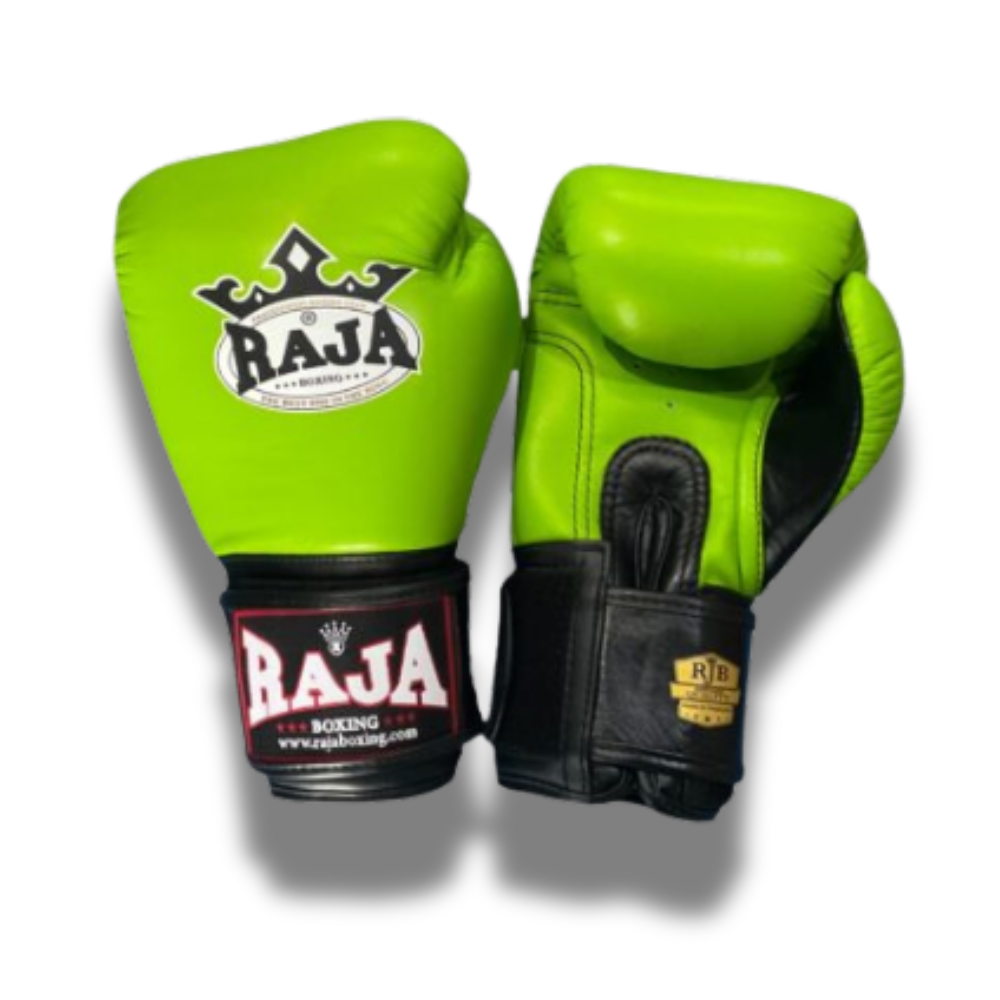 Raja Boxing - Velcro boxing Gloves- Microfibre - RBGV1-Neon Green