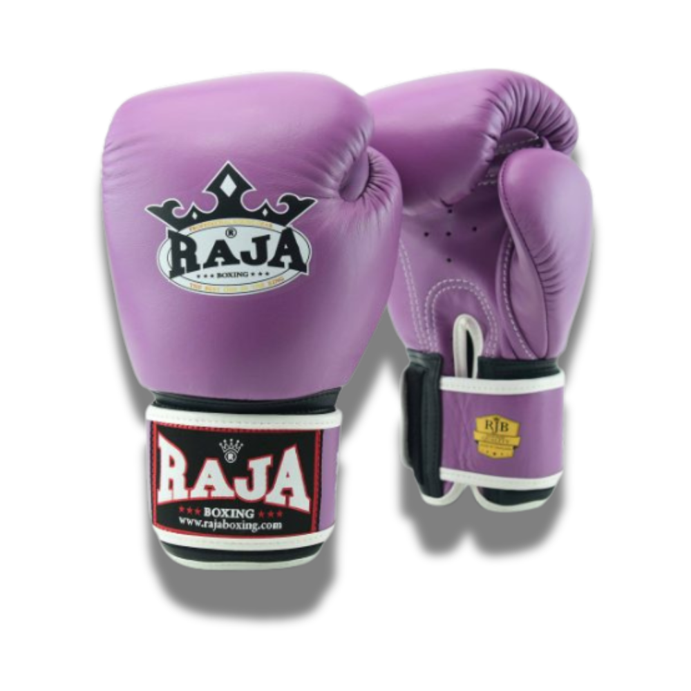 Raja Boxing - Velcro Boxing Gloves - RBGV1 Leather - Purple