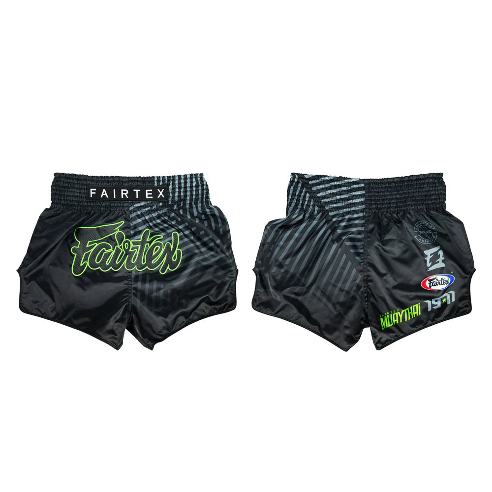 Fairtex Muay Thai Shorts - Racer Black - KICKPUNCHELBOW