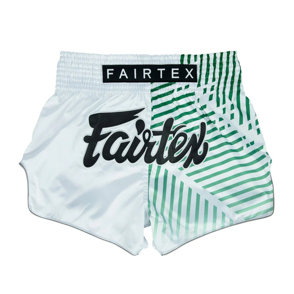 Fairtex Muay Thai Shorts - Racer White - KICKPUNCHELBOW
