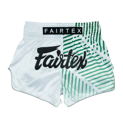 Fairtex Muay Thai Shorts - Racer White - KICKPUNCHELBOW