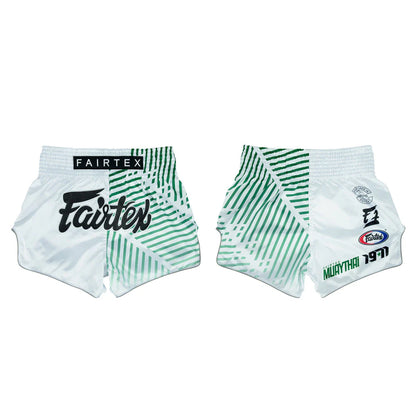 Fairtex Muay Thai Shorts - Racer White - KICKPUNCHELBOW
