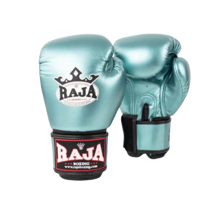 Raja Boxing Gloves  - Semi Leather Metallic Aqua