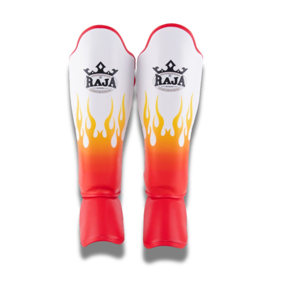 Raja Shin Guards - Semi Leather - RFBSG-125 Spitfier ฺ- White