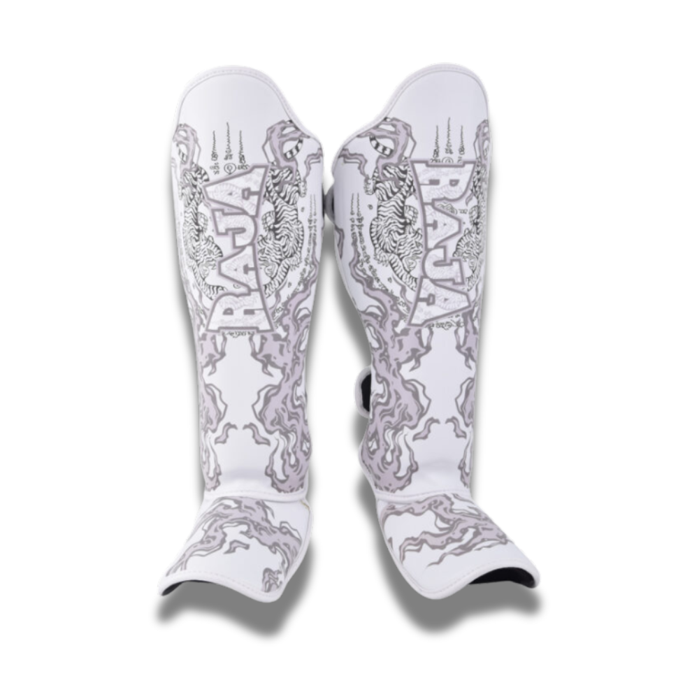 Raja Shin Guards - Semi Leather - RFBSG-153 - White