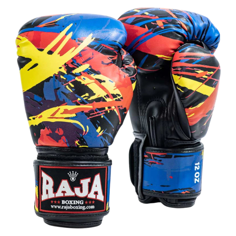 Raja Fancy Gloves  - Paint Black Semi Leather