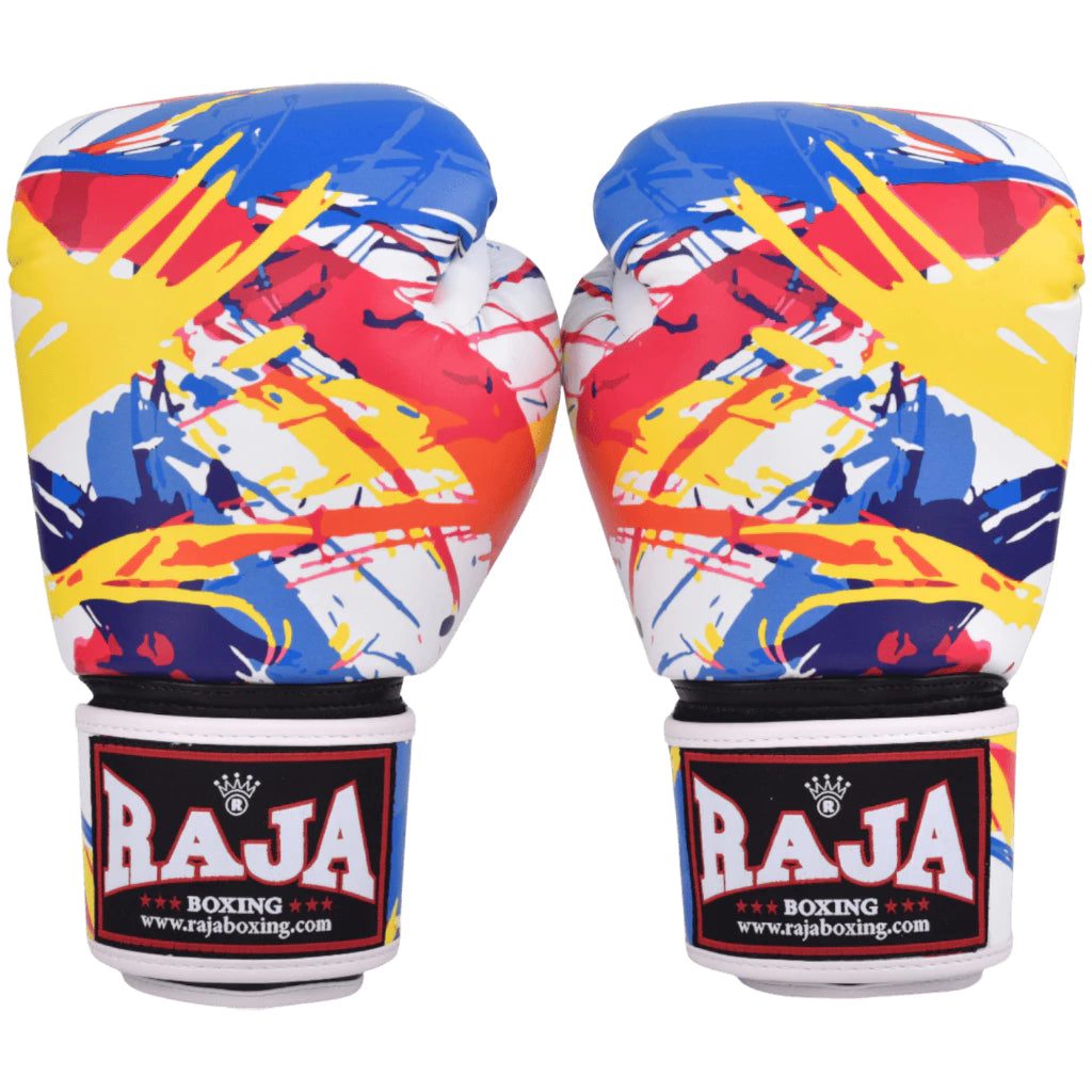 Raja Fancy Gloves  - Paint White Semi Leather