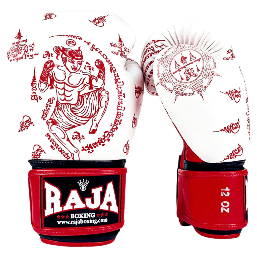 Raja Fancy Gloves  - Yant Red Semi Leather
