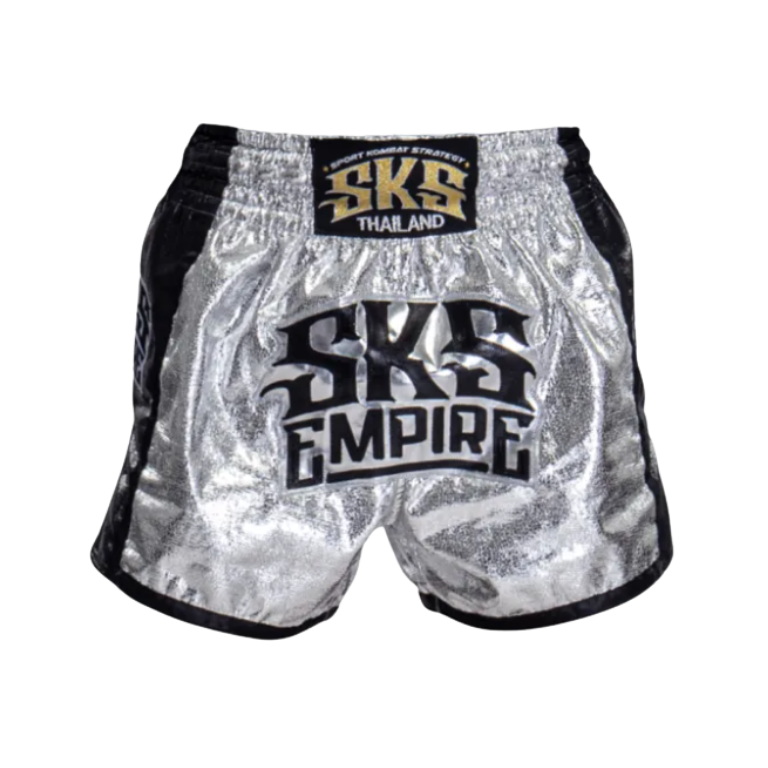 SKS Empire Muaythai Thai Shorts - Silver/Black
