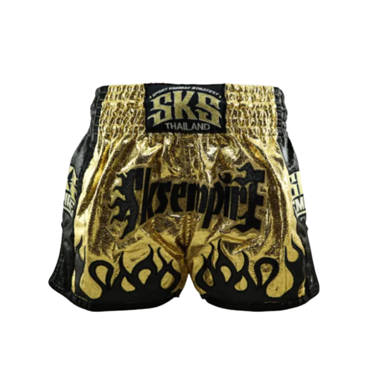 SKS Empire Muaythai Thai Shorts - Fire (Gold/Black)