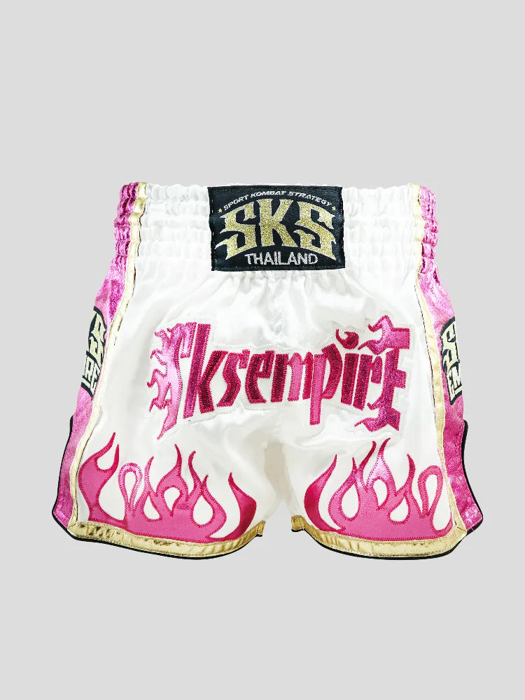 SKS Empire Muaythai Thai Shorts - Fire (PINK)