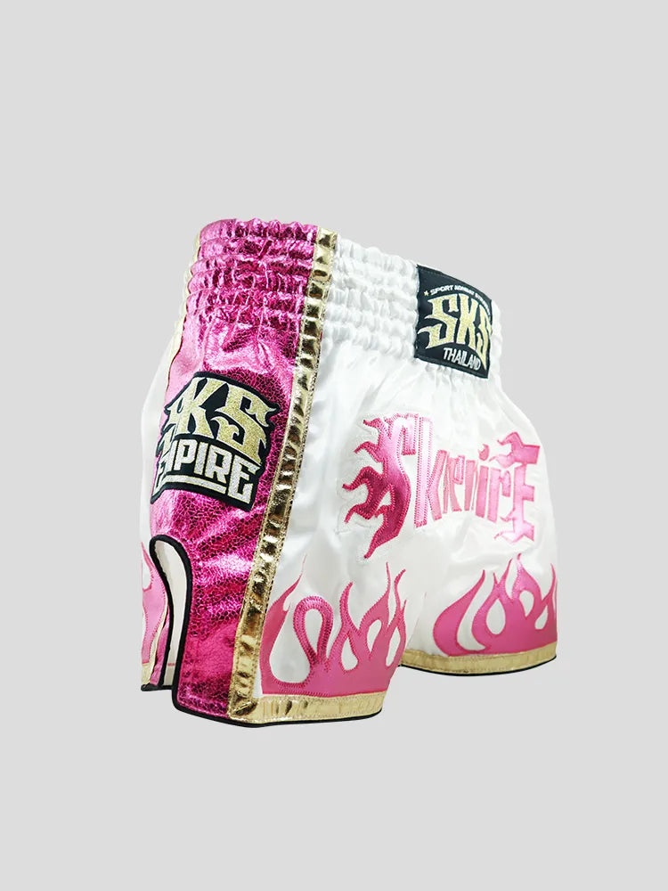 SKS Empire Muaythai Thai Shorts - Fire (PINK)