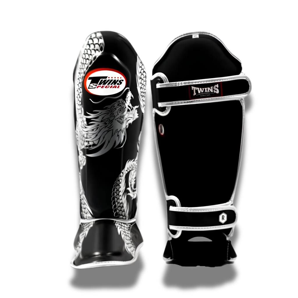 Twins Special - Shin Guards - FSGL10-49 Dragon - Black Silver
