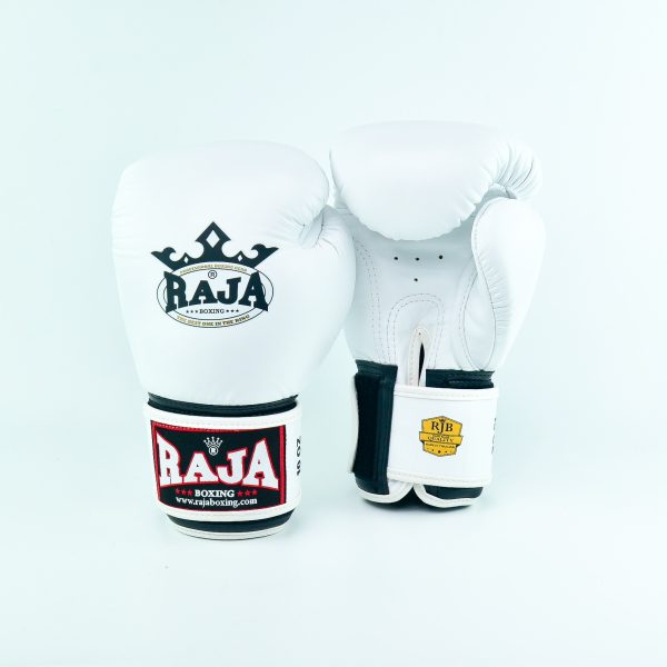 Raja Boxing - Velcro boxing Gloves- Microfibre - RBGV1-White