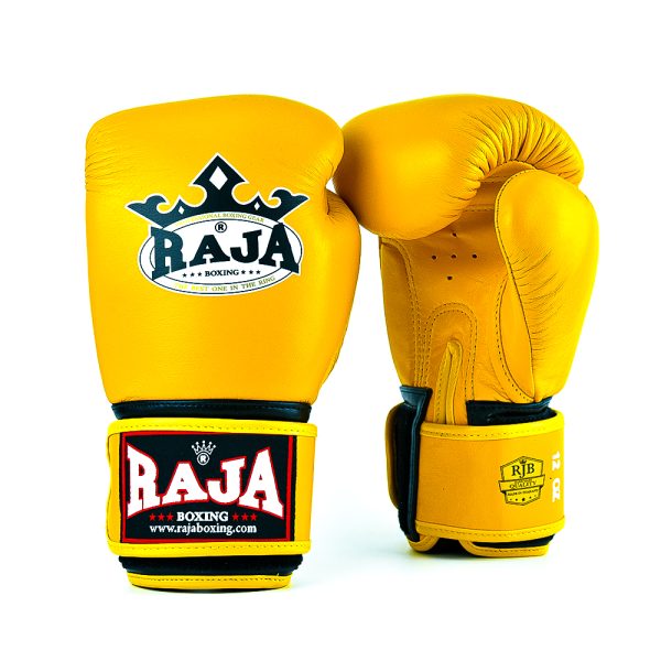 Raja Boxing - Velcro boxing Gloves- Microfibre - RBGV1-Yellow