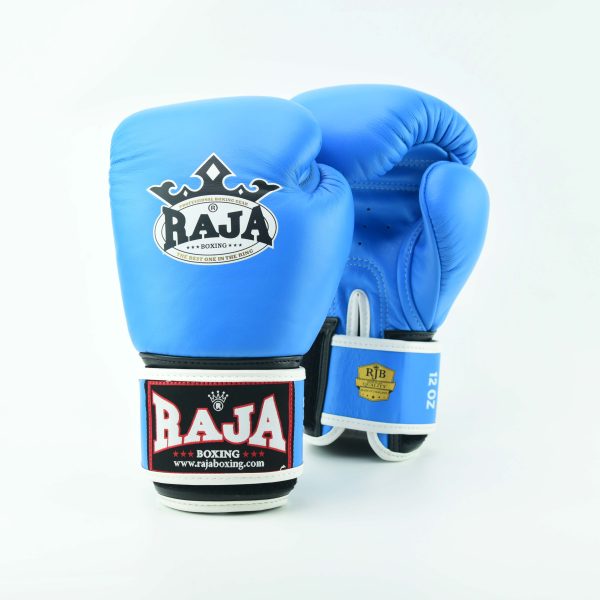 Raja Boxing - Velcro boxing Gloves- Microfibre - RBGV1-Light Blue