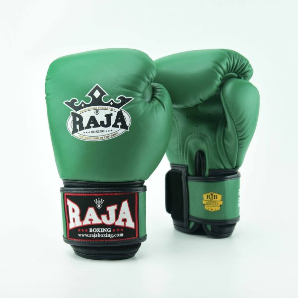 Raja Boxing - Velcro boxing Gloves- Microfibre - RBGV1-Green