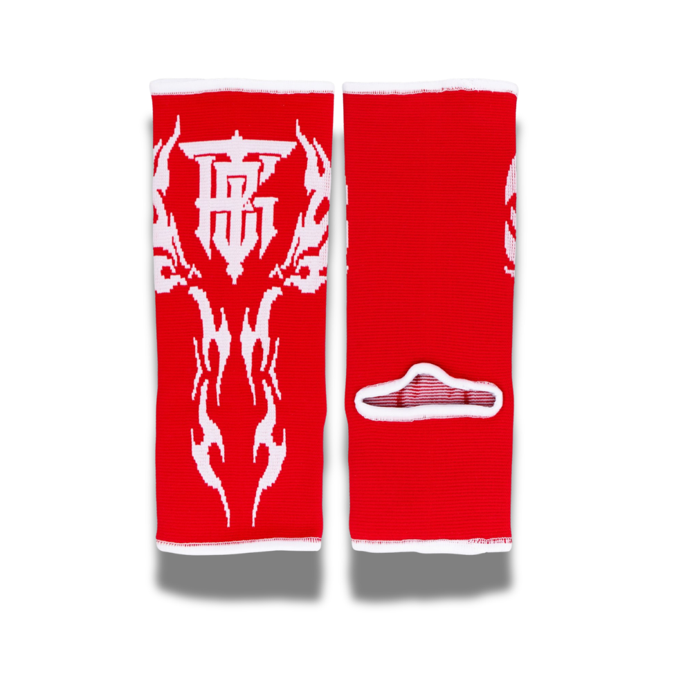 Top King - Sparring Set - Pro Gloves/Pro Shin Guards/TKB Handwraps/01 Ankle Guards -red