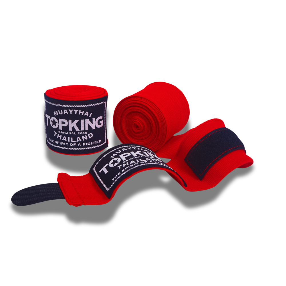 Top King - Sparring Set - Pro Gloves/Pro Shin Guards/TKB Handwraps/01 Ankle Guards -red