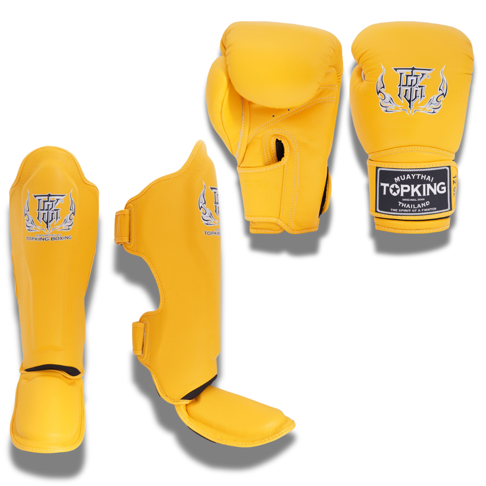 Top King - Sparring Set - Pro Gloves/Pro Shin Guards - yellow
