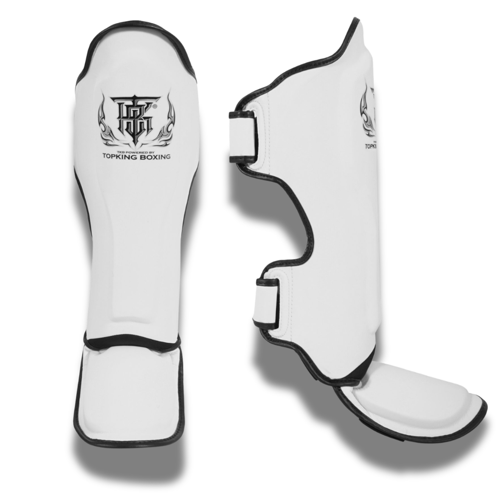 Top King - Sparring Set - Pro Gloves/Pro Shin Guards/TKB Handwraps/01 Ankle Guards - White(Copy)