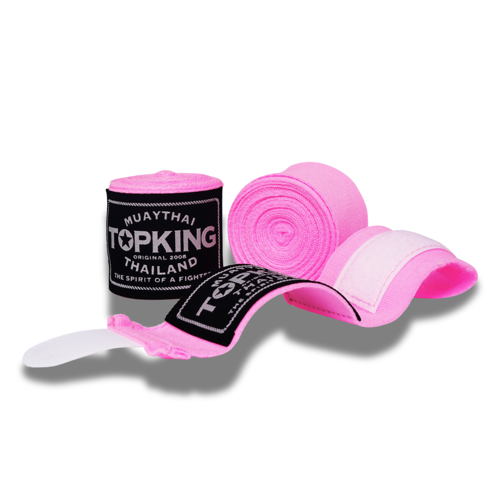Top King - Sparring Set - Pro Gloves/Pro Shin Guards/TKB Handwraps/01 Ankle Guards - Pink
