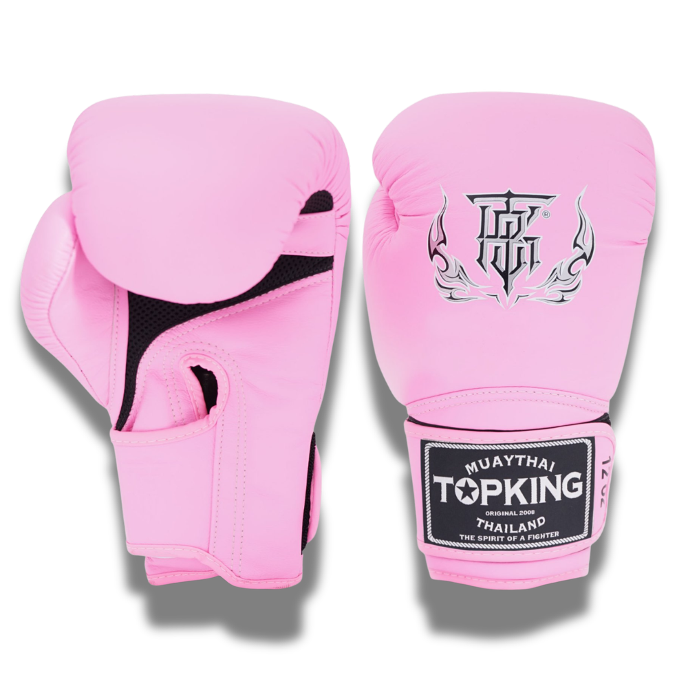 Top King - Sparring Set - Pro Gloves/Pro Shin Guards/TKB Handwraps/01 Ankle Guards - Pink