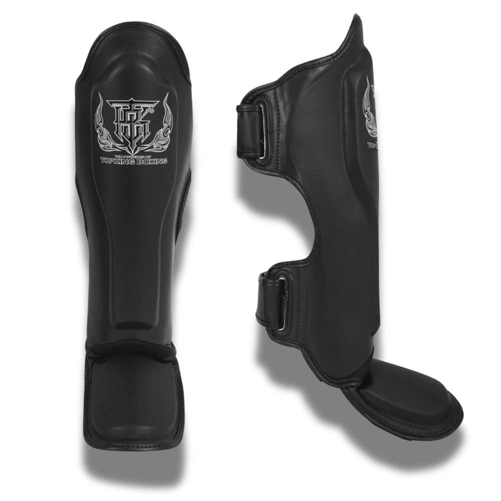 Top King - Sparring Set - Pro Gloves/Pro Shin Guards/TKB Handwraps/01 Ankle Guards - Black