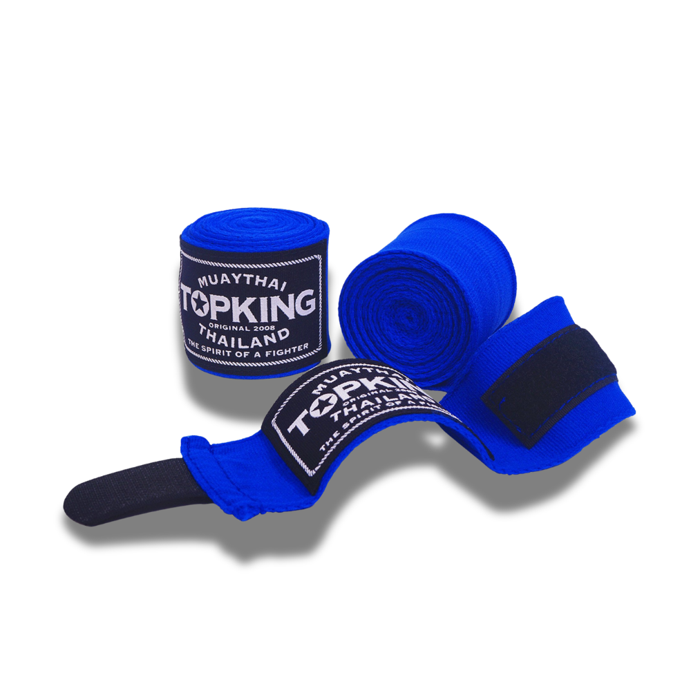 Top King - Sparring Set - Pro Gloves/Pro Shin Guards/TKB Handwraps/01 Ankle Guards - blue