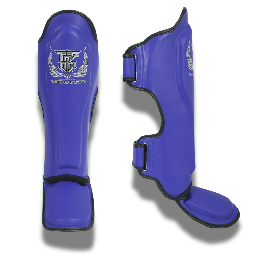 Top King - Sparring Set - Pro Gloves/Pro Shin Guards/TKB Handwraps/01 Ankle Guards - blue