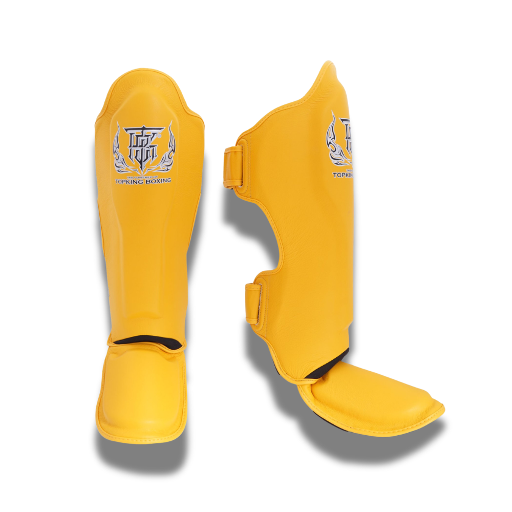 Top King - Sparring Set - Pro Gloves/Pro Shin Guards/TKB Handwraps/01 Ankle Guards - yellow