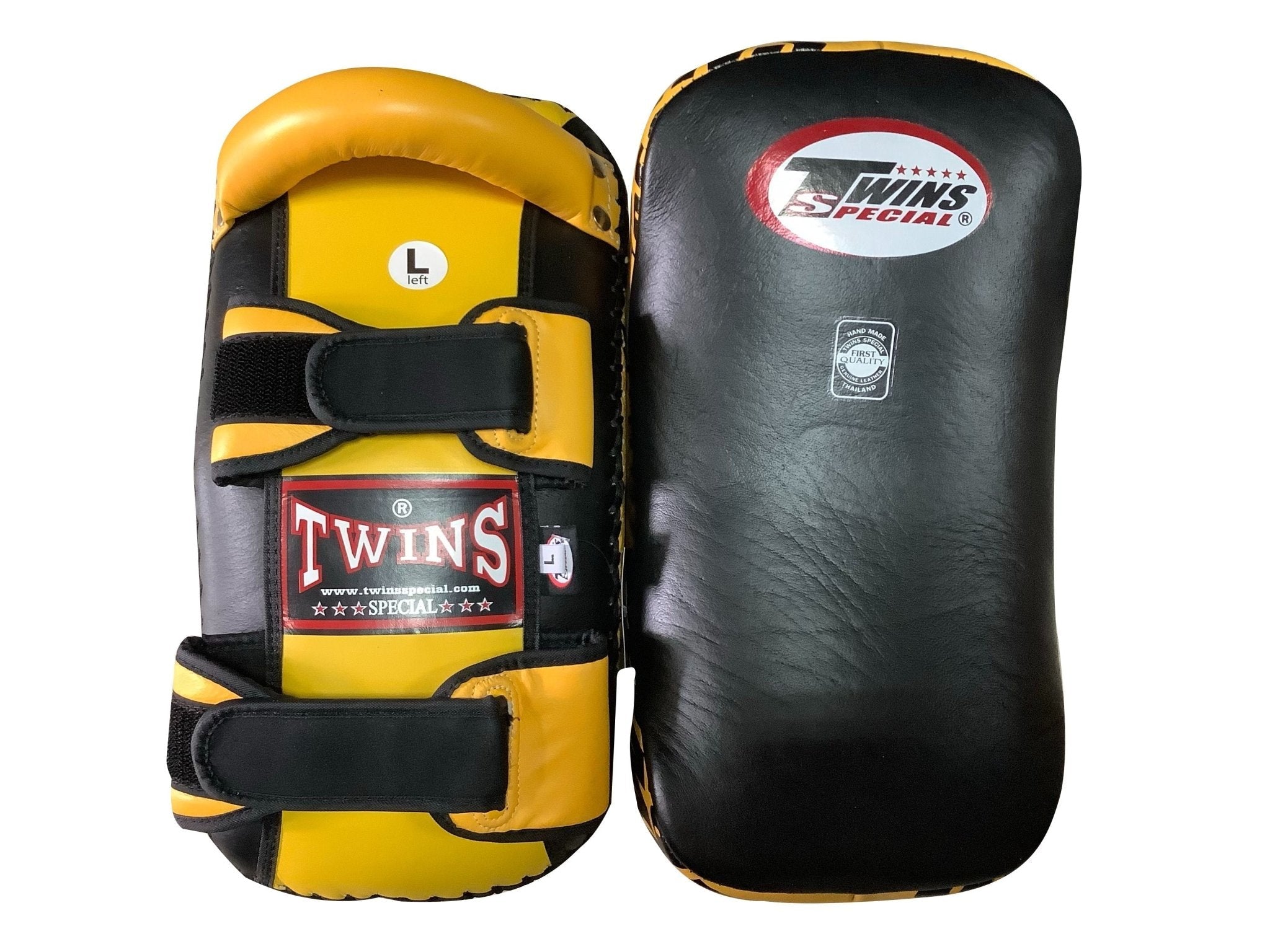 Twins Special Thai Pads KPL10 Black/Yellow - KICKPUNCHELBOW