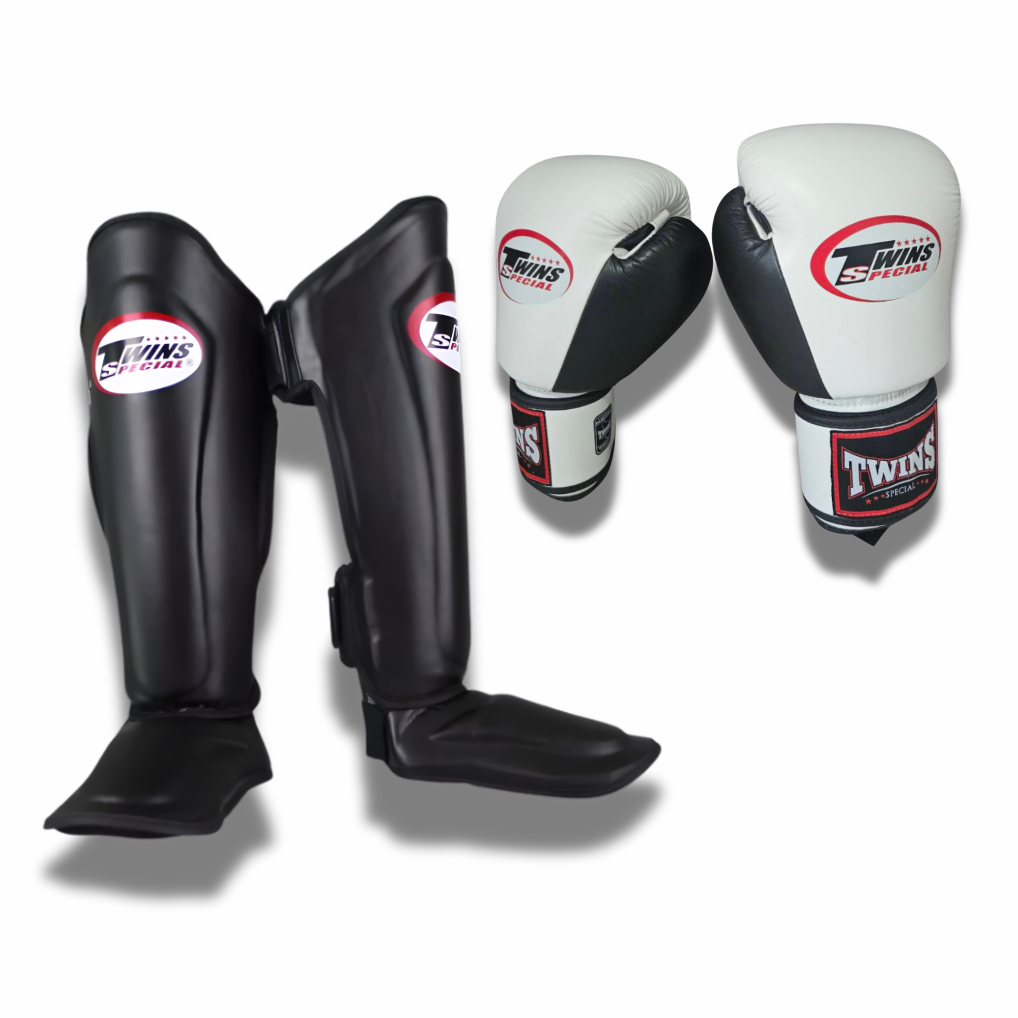 Twins Special Sparring Set SGL10 2 Tone White Black