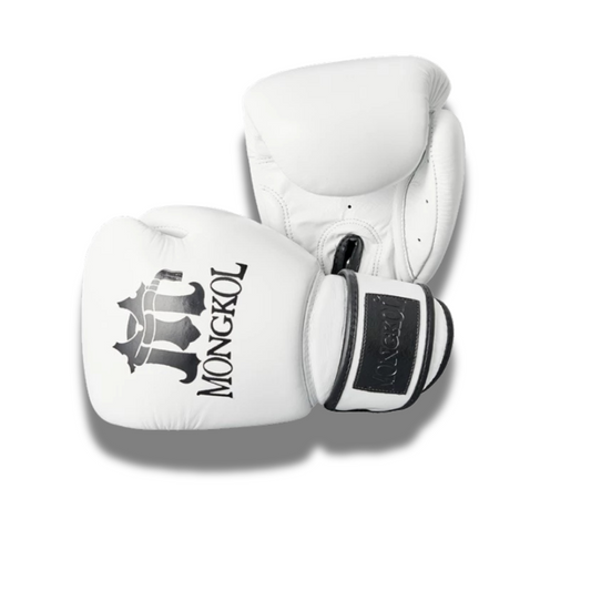 Mongkol Tight Fit Boxing Gloves White