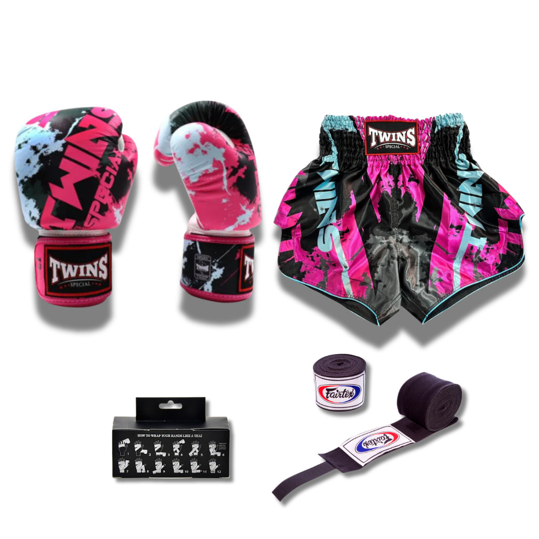 Twins Candy Pink Short & Glove Combo