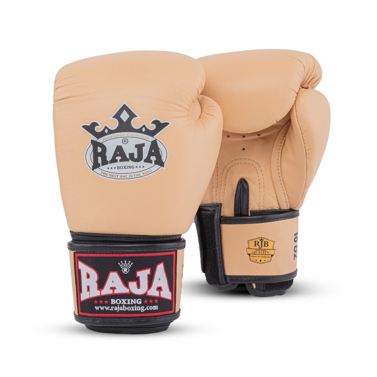 Raja Boxing - Velcro boxing Gloves- Microfibre - RBGV1-Cream