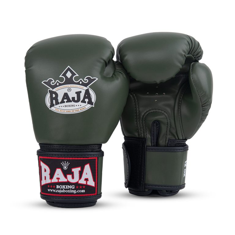 Raja Boxing - Velcro boxing Gloves- Microfibre - RBGV1-Army Green