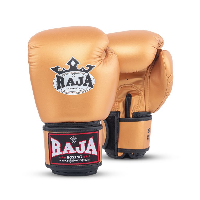 Raja Boxing - Velcro boxing Gloves- Microfibre - RBGV1-Gold