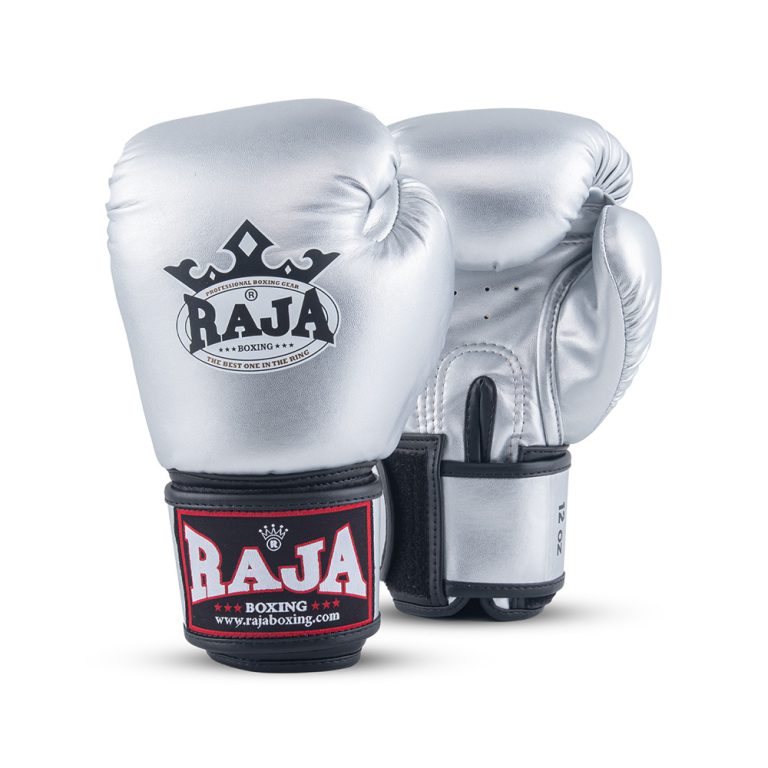 Raja Boxing - Velcro boxing Gloves- Microfibre - RBGV1-Silver