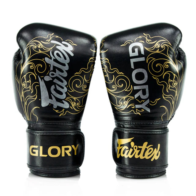Fairtex Gloves X Glory Competition Gloves Fancy Black Gold