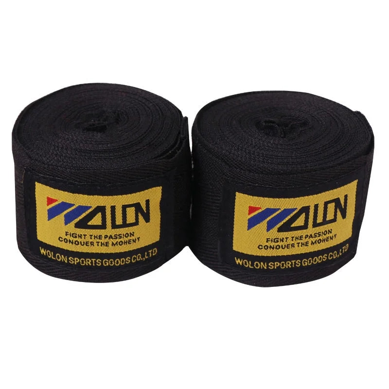 Wolon Authentic Thai Hand Wraps Black - KICKPUNCHELBOW
