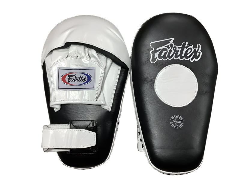 Fairtex Focus, Hybrid Mitts Pro Angular FMV8 White/Black - KICKPUNCHELBOW