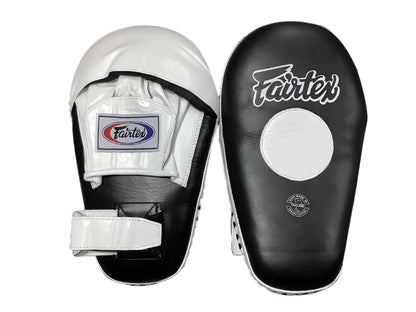 Fairtex Focus, Hybrid Mitts Pro Angular FMV8 White/Black - KICKPUNCHELBOW