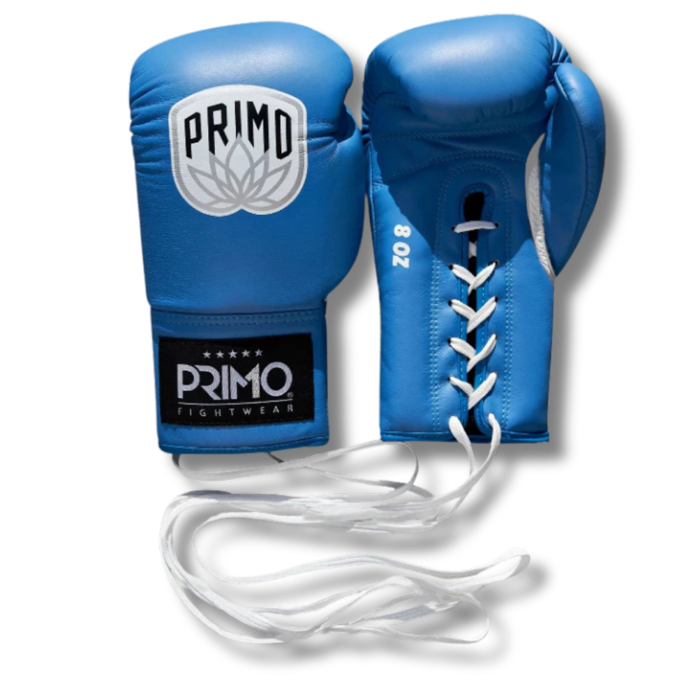 Primo Boxing Gloves - Primo Pro Lace Up Boxing Gloves Blue