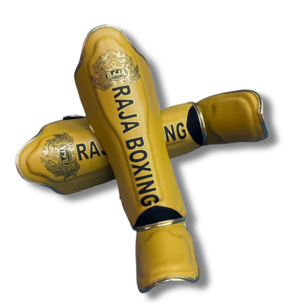 Raja Boxing - Shin Guards -LS2 Microfibre Lightweight -Gold