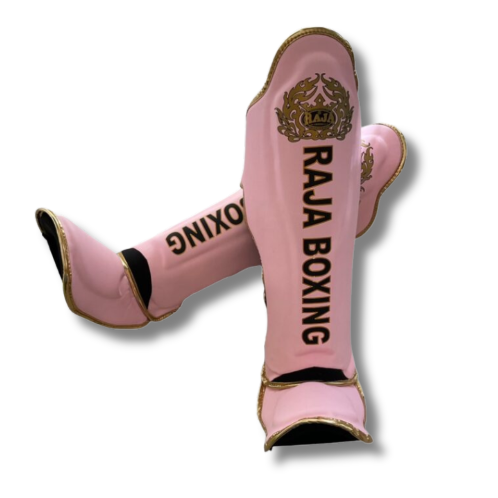 Raja Boxing - Shin Guards -Microfibre LS2 Lightweight -Pink/Gold