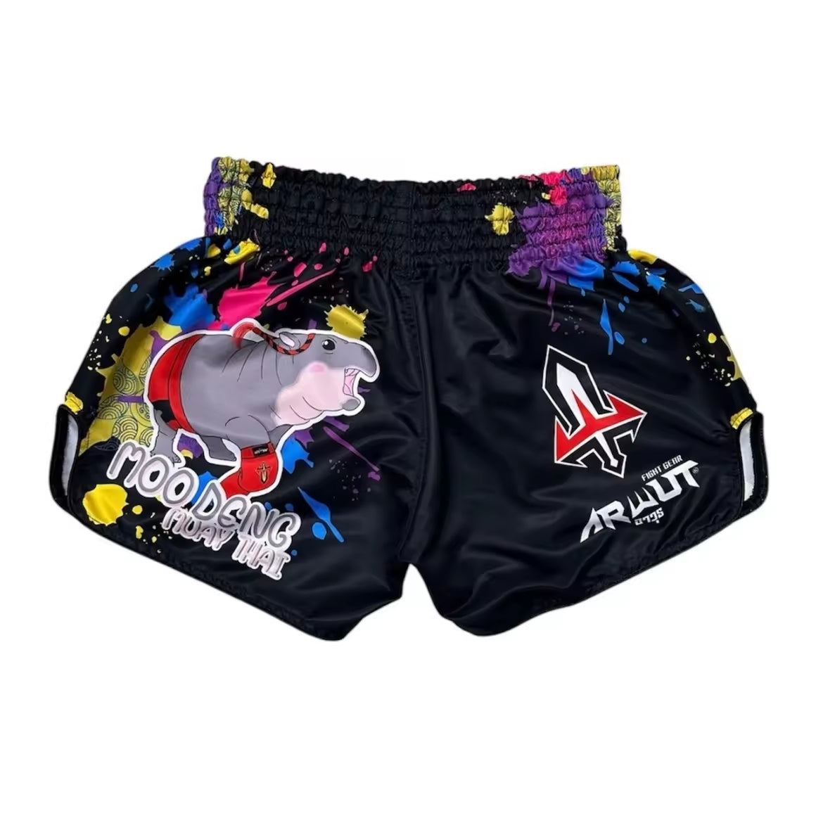 Arwut Muay Thai Shorts - Moo Deng Paint Drop