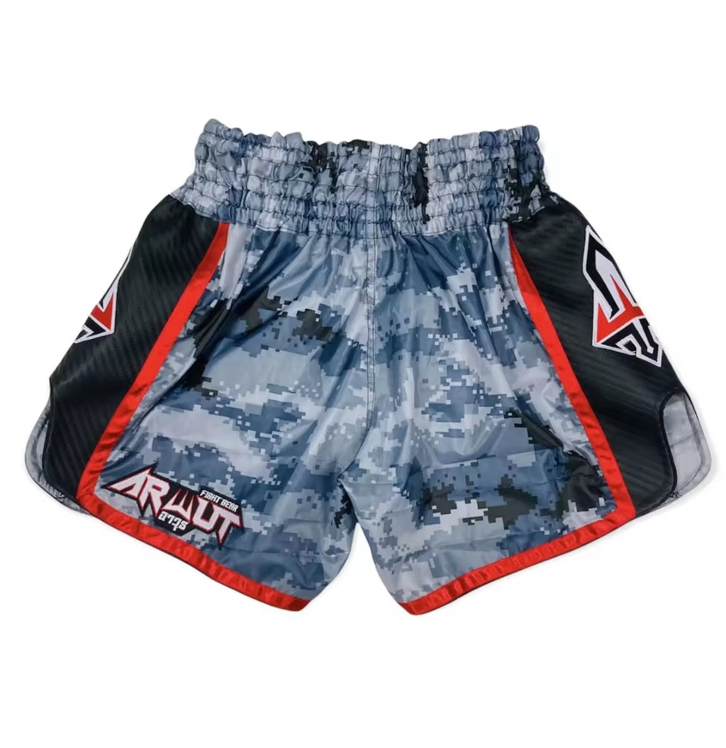Arwut Muay Thai Shorts - Navy Blue Camo