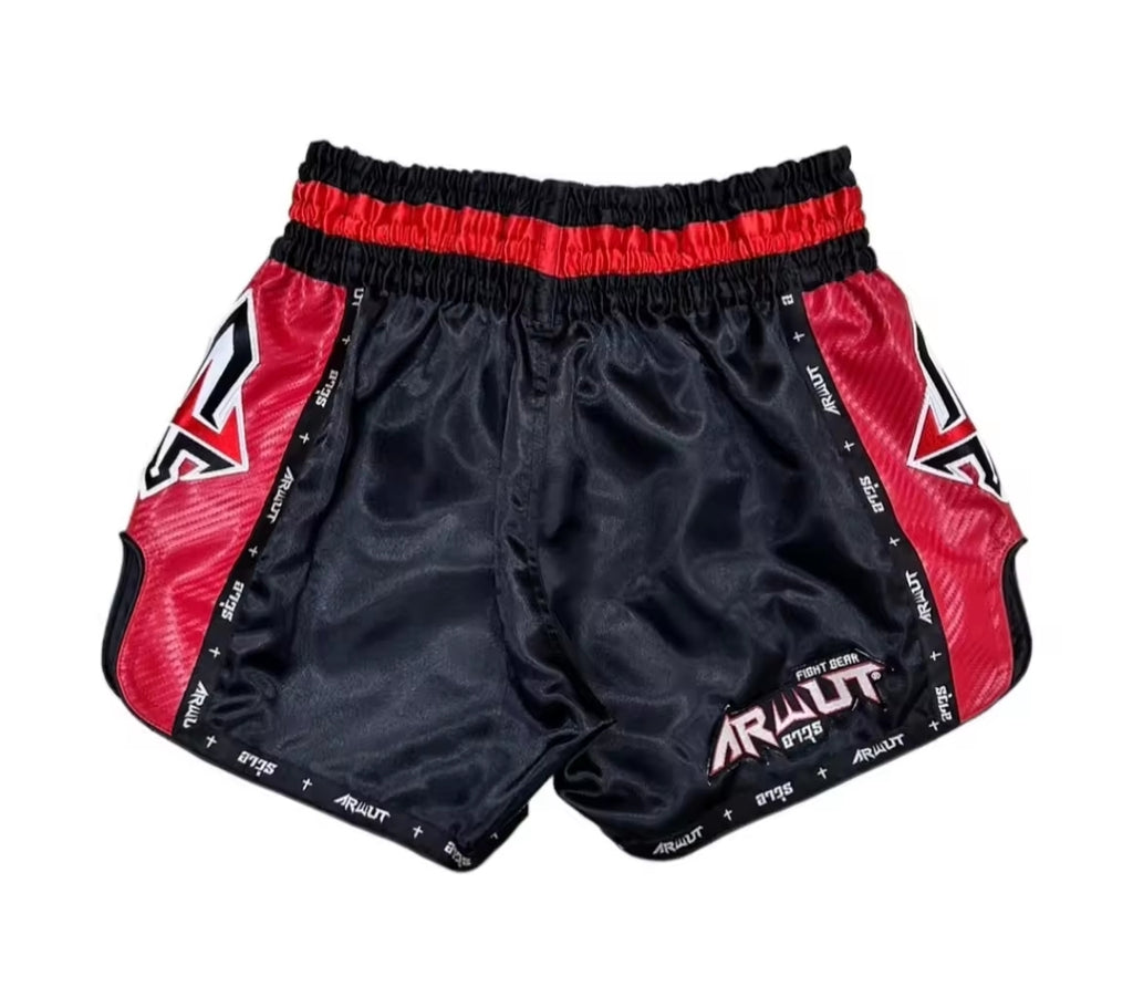 Arwut Muay Thai Shorts - Black / Red